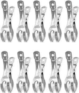 Allecta - 10-pack roestvrijstalen handdoekclips - Windbestendige grote veerclips - Strandlaken - Badhanddoek - Lakens - Dikke kleding - 11 cm — thumbnail 1