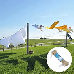 Zware waslijn met stalen kern en 2 spanners - 20m PVC bedekte waslijn voor binnen en buiten — thumbnail 4