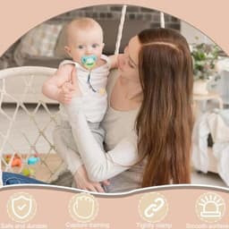 YAPKOLV 6 stuks hoogwaardige beukenhouten klemmen, niet giftig, fopspeenclip, speenclip, babyspeenhanger, natuurlijke houten clip — thumbnail 5