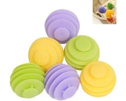 6 stuks - Wasballen voor wasmachine - anti-klit drogerballen - voor wasmachines - 5.6×5.5cm - groen+geel+paars — afbeelding 1