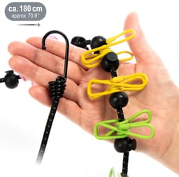 Draagbare Reiswaslijn met Klemmen en Haken - Uitschuifbaar tot 350 cm — thumbnail 5