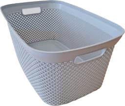 Wasmand - lichtgrijs - kunststof - 34 x 54 x 23 cm - 35 liter - met handvatten - manden voor wasgoed — thumbnail 5