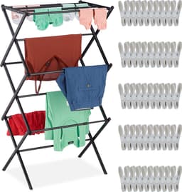 Verstelbare zwarte droogtoren - ruimtebesparend - 1 stuk — thumbnail 1