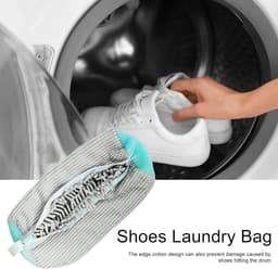 Schoenen wasnet met borstels - waszak voor sneakers 360 graden reiniging - anti-wikkel schoenenzak voor wasmachine en droger — thumbnail 5
