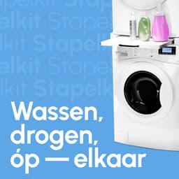 Bodo® - Stapelkit & Anti trillingsmat voor Wasmachine en Droger - Tussenstuk met uitschuifbare plank - Wit — thumbnail 3