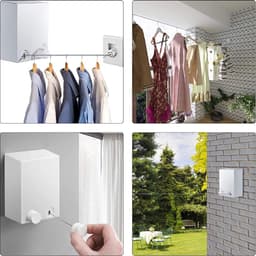 Verstelbare Intrekbare Waslijn voor Balkon en Badkamer - Slijtvast en Onzichtbaar — thumbnail 3