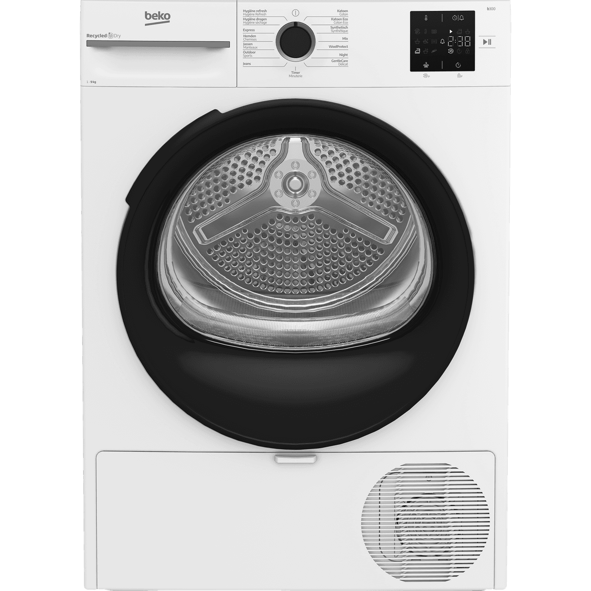 BEKO BM3T3924WMM - RecycledDry - Warmtepompdroger - 9 kg - 64 dB - Energielabel C Warmtepompdroger — afbeelding 1