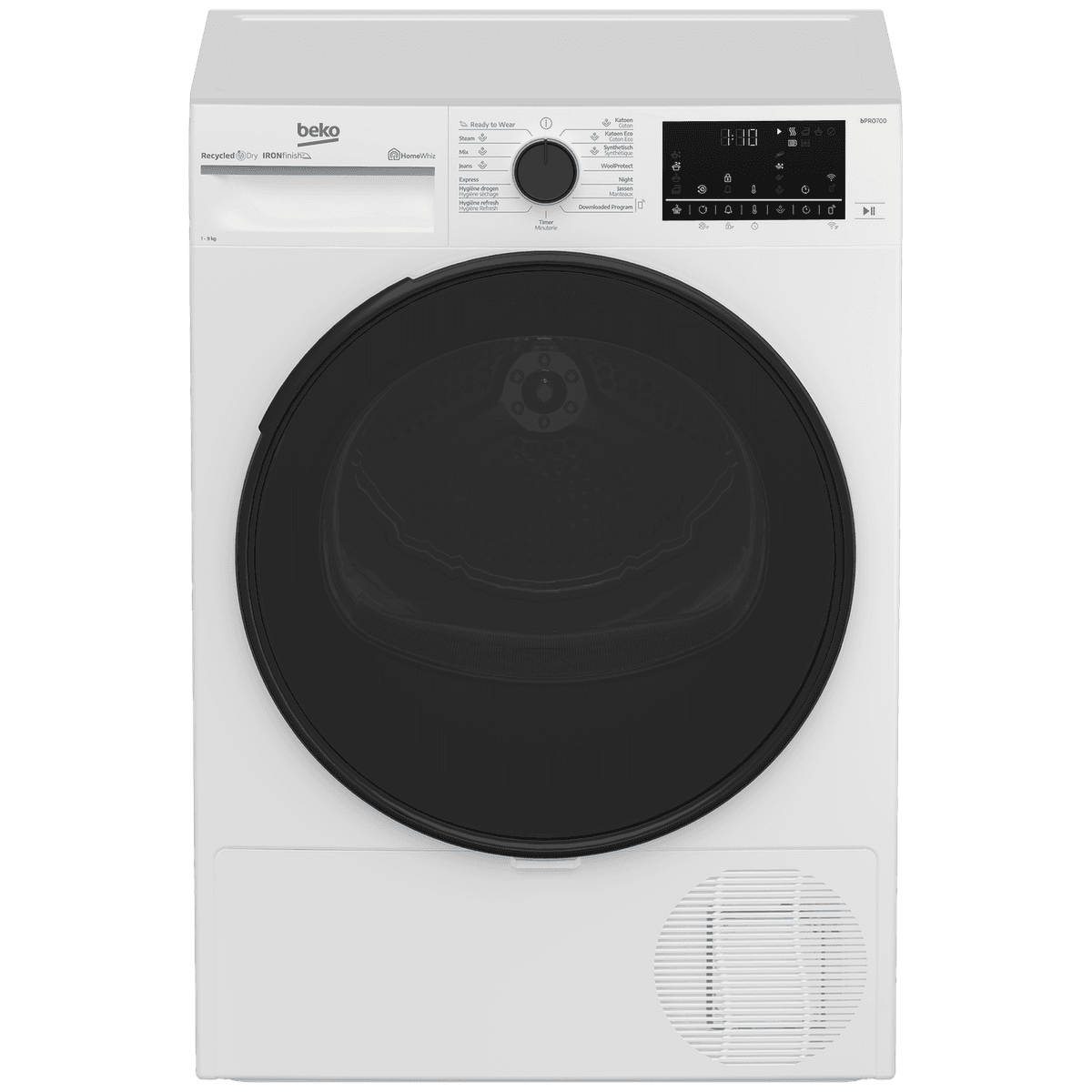 BEKO B5T49924WMM - IronFinish - Warmtepompdroger - 9 kg - 60 dB - Energielabel A Warmtepompdroger — afbeelding 1