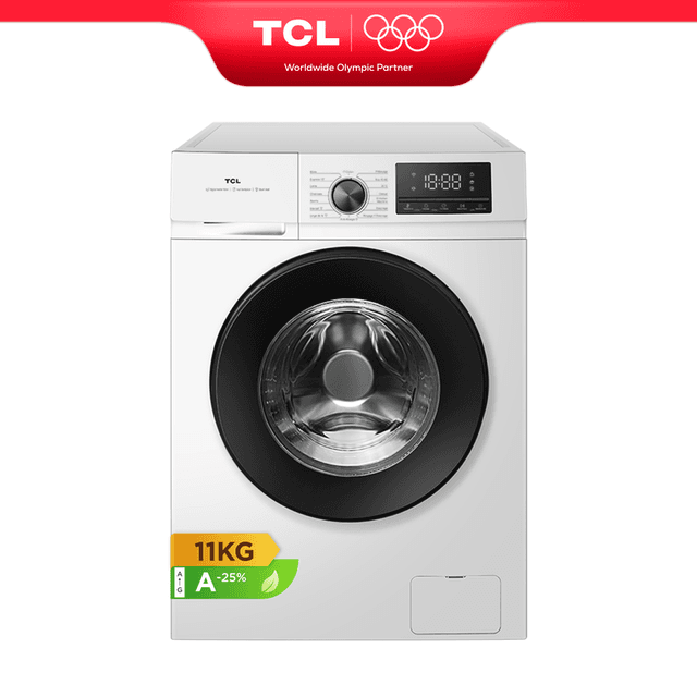 TCL FF2411WA2NL wasmachine, 11 kg, met BLDC-invertermotor, Magic Flow, snelwas 15 min, kleding toevoegen, A (25%)