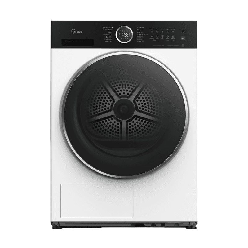 Midea MD205H80WB/W-NL Warmtepompdroger 8 kg, Energielabel C, SmartHome, Sensordrogen, 30 min Sneldrogen, Health Guard, Wit — afbeelding 1