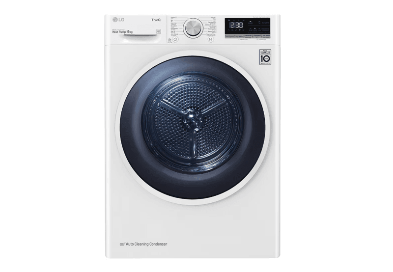 LG RH90V5AV6N 9kg Warmtepomp Droger Wit | Eco Hybrid™ | Allergy Care™ | Zelfreinigende condensor — afbeelding 1