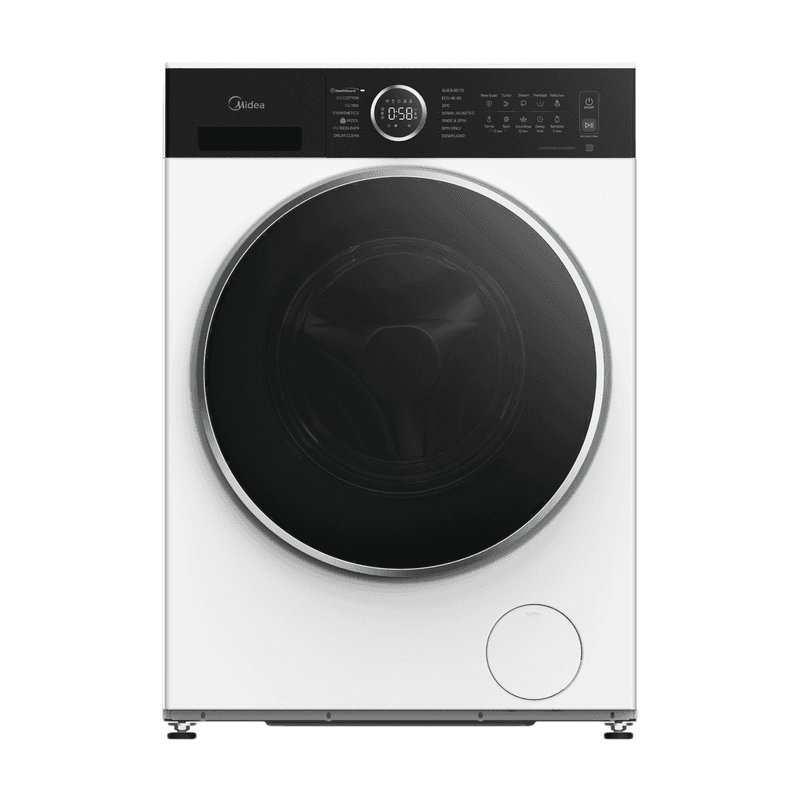 Midea MF205W80WBA30/W-NL Wasmachine 8 kg, 1400 tpm, A-30%, WiFi, Stoomfunctie, PowerMix, Health Guard, Wit — afbeelding 1