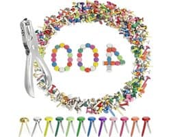 401 Stuks Mini Kleurige Patroon Clips voor Scrapbooking en Creatieve Projecten - 8 x 17mm Ronde Hoofd Clips voor School en Kantoor