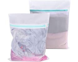 Grote wasnetten voor delicate kleding, 2 stuks, 90x110 cm, wit, rits, polyester gaas