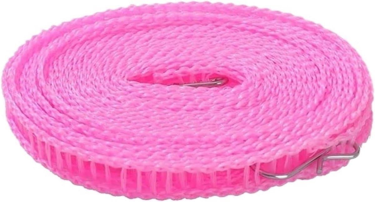 Waslijn 2 Stks 5/3 Meter Outdoor Waslijn Nylon Antislip Waslijn Touwen Reizen Zakelijk Winddicht Kleding Koord Lange Groen Blauw Roze 1 st (Roze 5M) — afbeelding 1