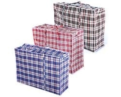 Dailygoods - Dailygoody - Set van 3 Herbruikbare Jumbo Waszakken met Rits - Sterk en Duurzaam