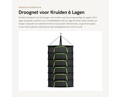 Dailygoods- Droognet 6 Lagen - Kruiden Drogen - Opvouwbaar Gaas - Ademend Mesh - Inclusief Haak - Duurzaam Oxford-doek - Kruidendroogrek