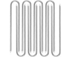 Dailygoods- Grondankers U-vormig 30 cm - Stabiele Haringen - Verzinkt - Stormbestendig - Set van 8 - Geschikt voor Trampoline/Camping - Tentharingen