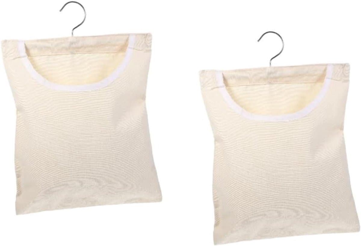 Wasknijper Opbergtas - Wasknijper Zak - Wasknijpers Opbergen - 360 Graden Draaibare Haak - 35x27x1CM - Beige — afbeelding 1