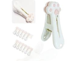 Plastic Wasknijpers - Zakclips Voedselclips - Kleding Drogen - Spoorloos Ontwerp - 5.6cm x 3.4cm - Wit