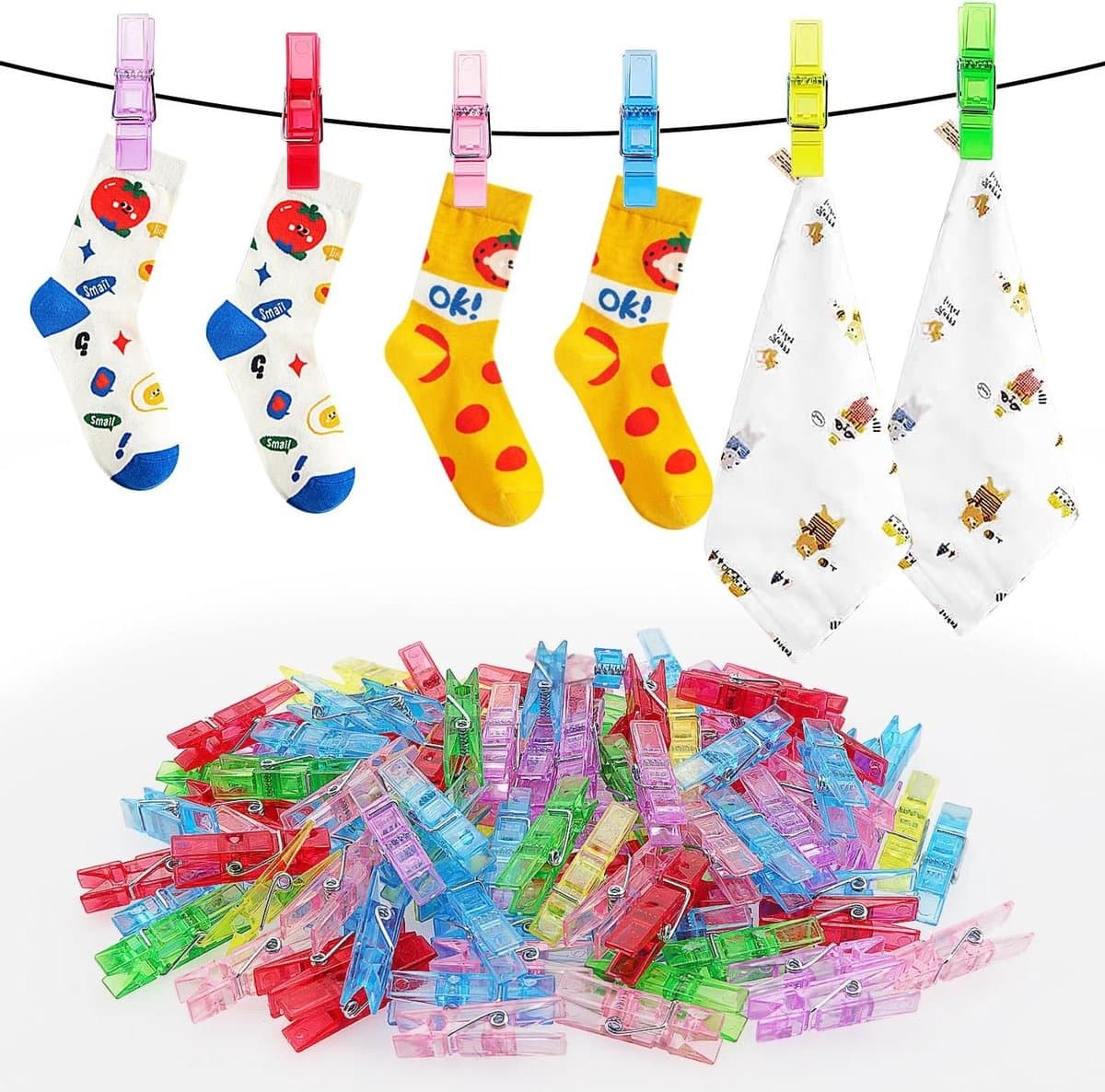 Mini Clips - Kleine Klemmen - Foto's Ophangen - Veelzijdige Decoratie - 110 Stuks - Gekleurd — afbeelding 1