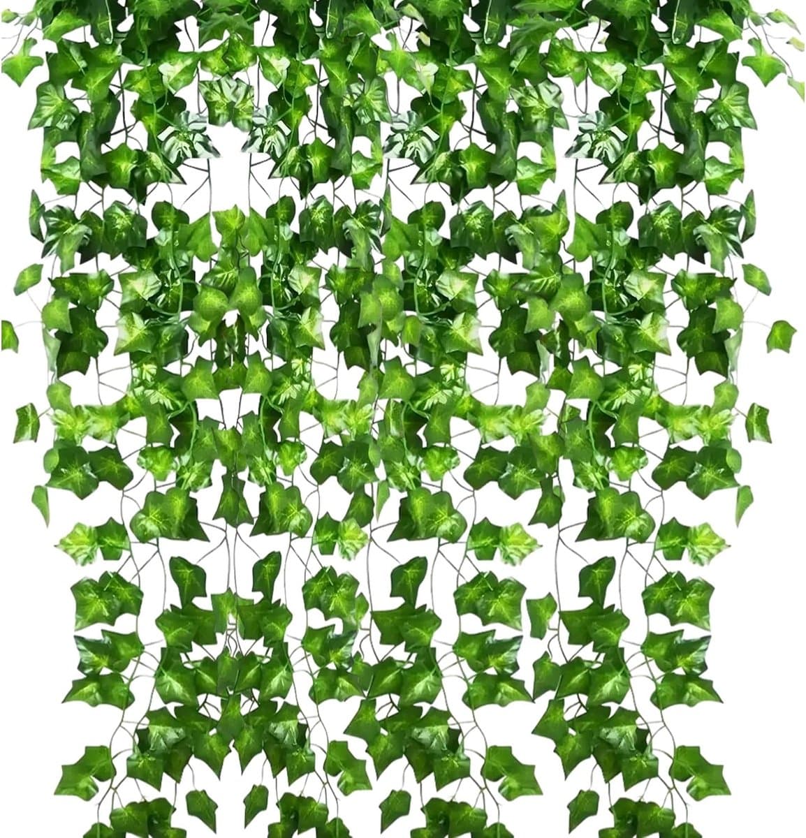 12 Rattani Ivy Striscianti Impermeabili e Resistenti ai Raggi UV Adatti a Case Interne ed Ester Matrimoni Vaste Decorazioni da Giardino Foglie finte per decorazioni — afbeelding 1