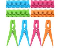 Kleurige en Sterke Plastic Wasknijpers - 72 Stuks, Weerbestendig en Duurzaam voor Buitengebruik