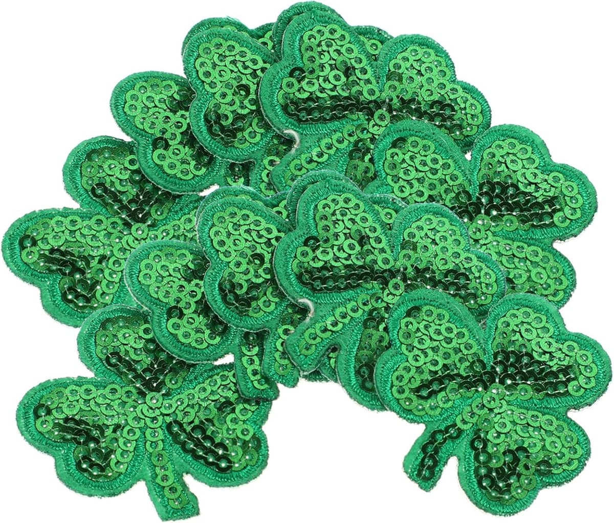 1set Shamrock Kleding Patches Geborduurde Decoratieve Stickers Voor St Patrick's Day Duurzaam Sterk Hechting Voor Kledingaccessoires Groen — afbeelding 1