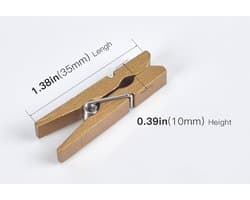 iKammo 50 stuks hout gouden wasknijpers mini houten gouden wasknijpers 3,5 cm gouden foto pin compatibele verpakking, foto opknoping, kunst en ambachten, foto display (goud, 3,5 x 0,7 cm)