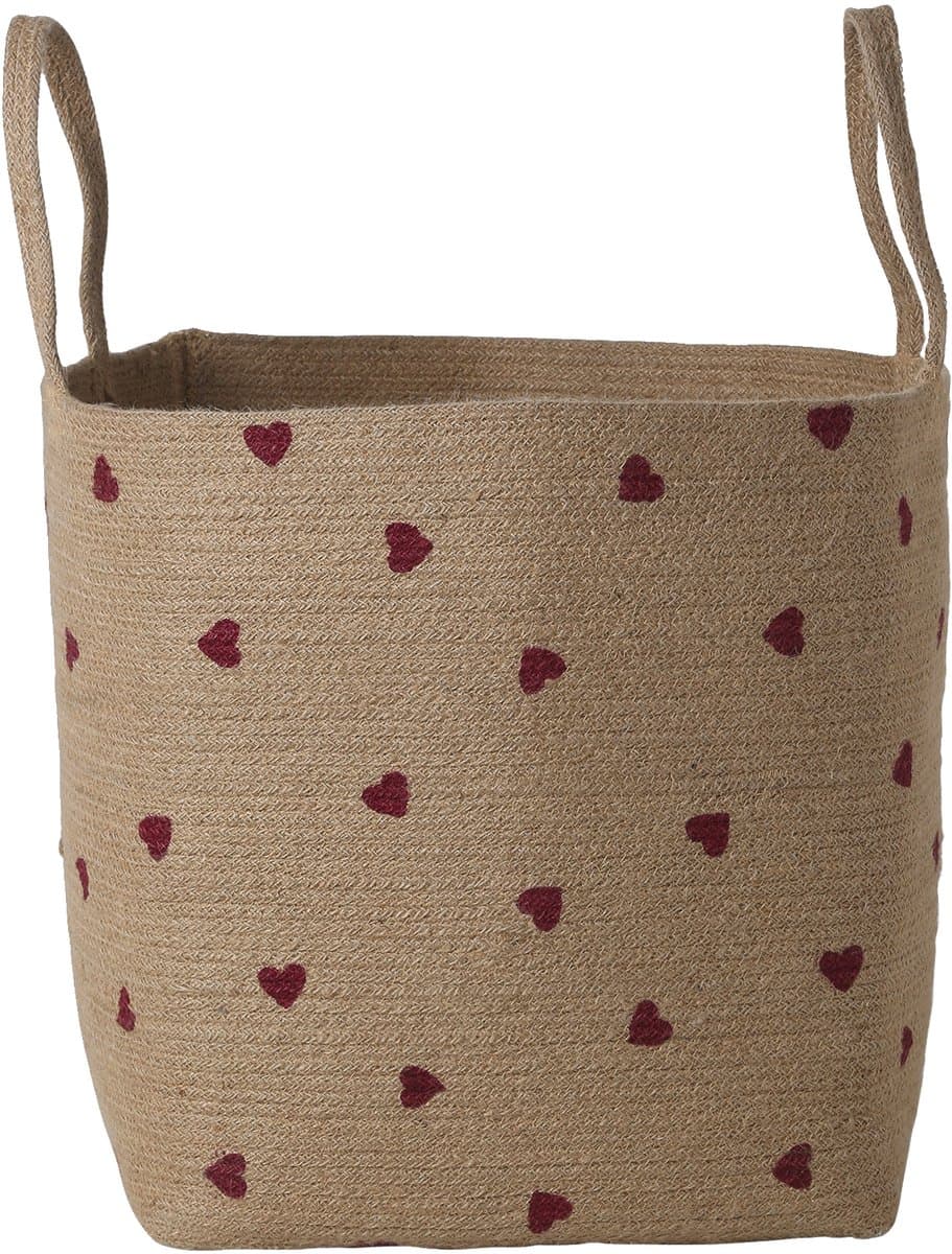 Vertbaudet Opbergmand XL van jute Coeur — afbeelding 1