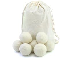 7 drogerballen voor wasdroger, 5 cm, drogerbal voor wasmachine, drogerballen van wol, natuurlijke wasverzachter, wasballen voor droger, zachte was (wit)