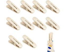 Wasknijpers - Kledingklemmen - Wasgoed Drogen - Winddicht Ontwerp - 10 Stuks - Romig