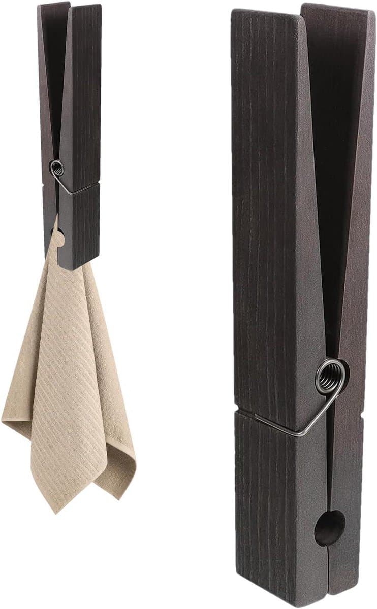 Enorme Kledingclips - Houten Was Knijpers - Handdoeken Ophangen - Duurzaam Hout Materiaal - 30 x 4 x 5 cm — afbeelding 1