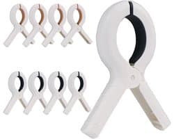 8 stuks duurzame plastic strandhanddoekklemmen, strandhanddoekklemmen voor strandstoel, grote wasklemmen voor strandstoel, lakens, dekbedden, dekens, kleding