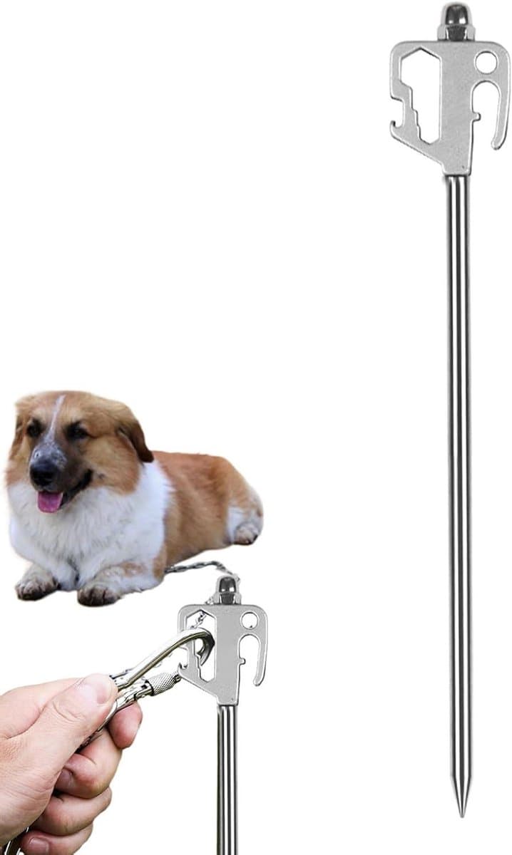 Grondanker Hond - Hondenpaal Buiten - Huisdier Beveiligen - 360 Graden Draaibaar - 40 cm - Willekeurig — afbeelding 1