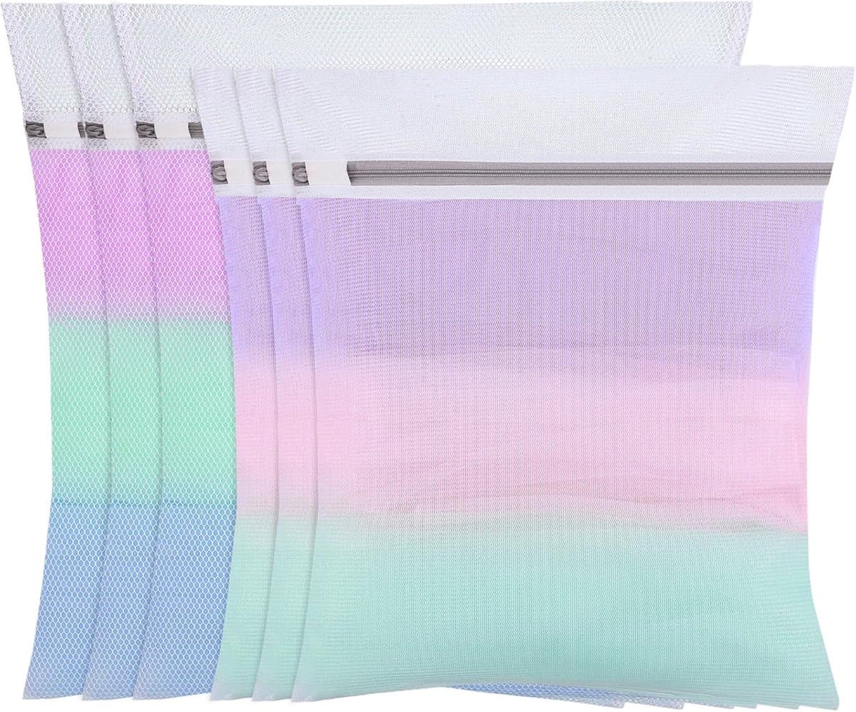 SnelShoppen - 6 Stuks Wasnet voor Wasmachine - Waszak met Ritssluiting in 2 Maten - Perfect voor Overhemden, Truien, Mantels, Jeans, Ondergoed en Baby — afbeelding 1