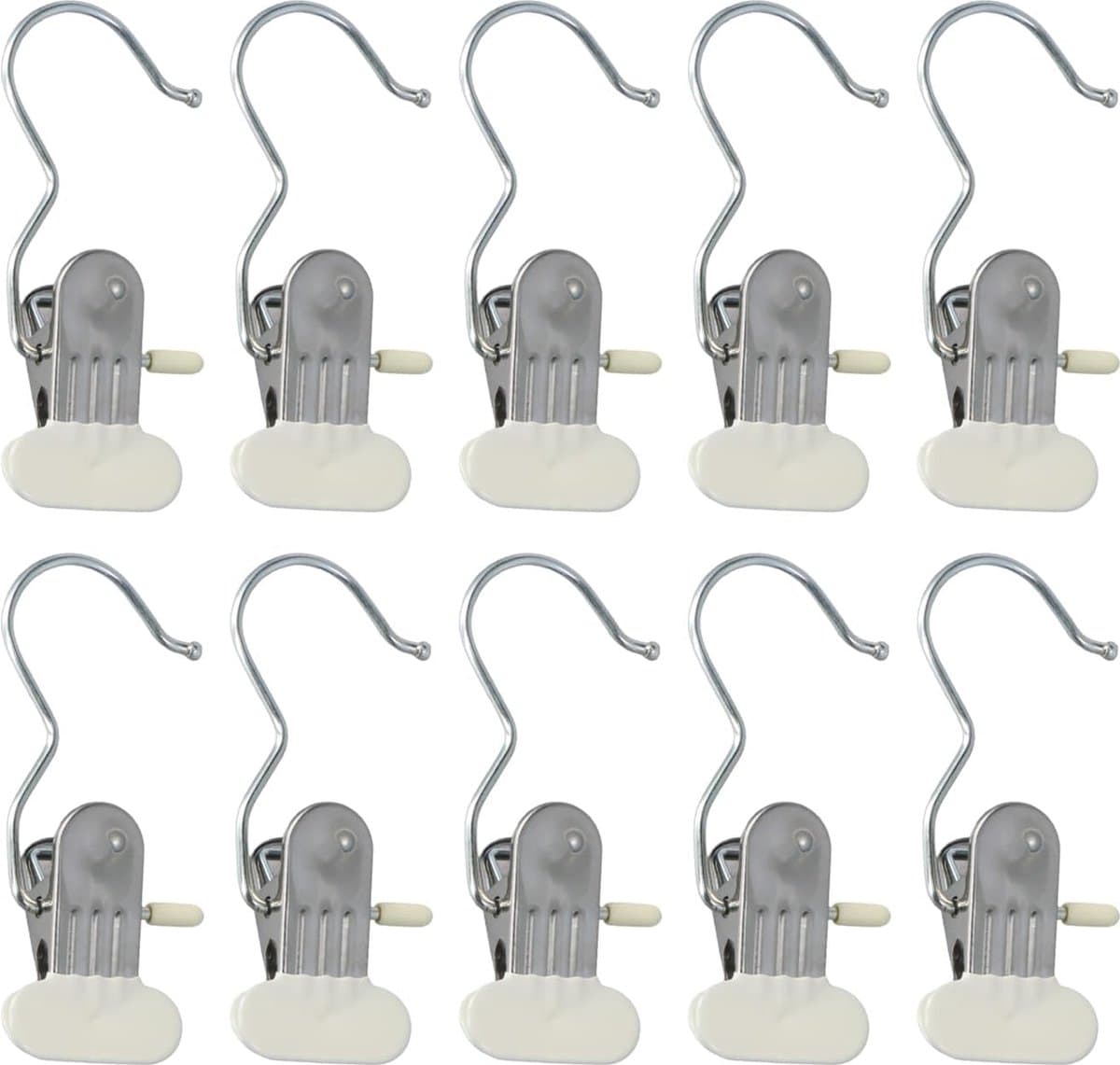 Goodivery ® Set van 10 Roterende RVS Droogklemmen met Antislip Clips voor Diverse Kledingstukken — afbeelding 1