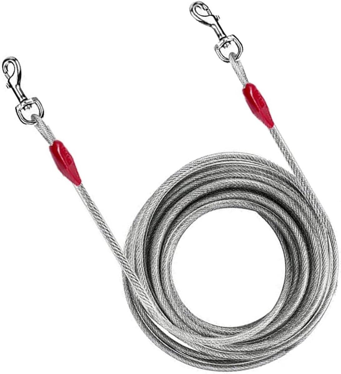 Grondanker hond 3 meter hondenkettingen-buiten hondenbindkabel-zwaar belastbare hondenketting-kamperen vastbinden-riem honden-stalen spiraal hondenspel-120 lbs (alleen kabel 3 meter) Grondanker hond — afbeelding 1