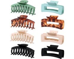 Set van 8 Grote Matte Haarklemmen voor Dik en Dun Haar