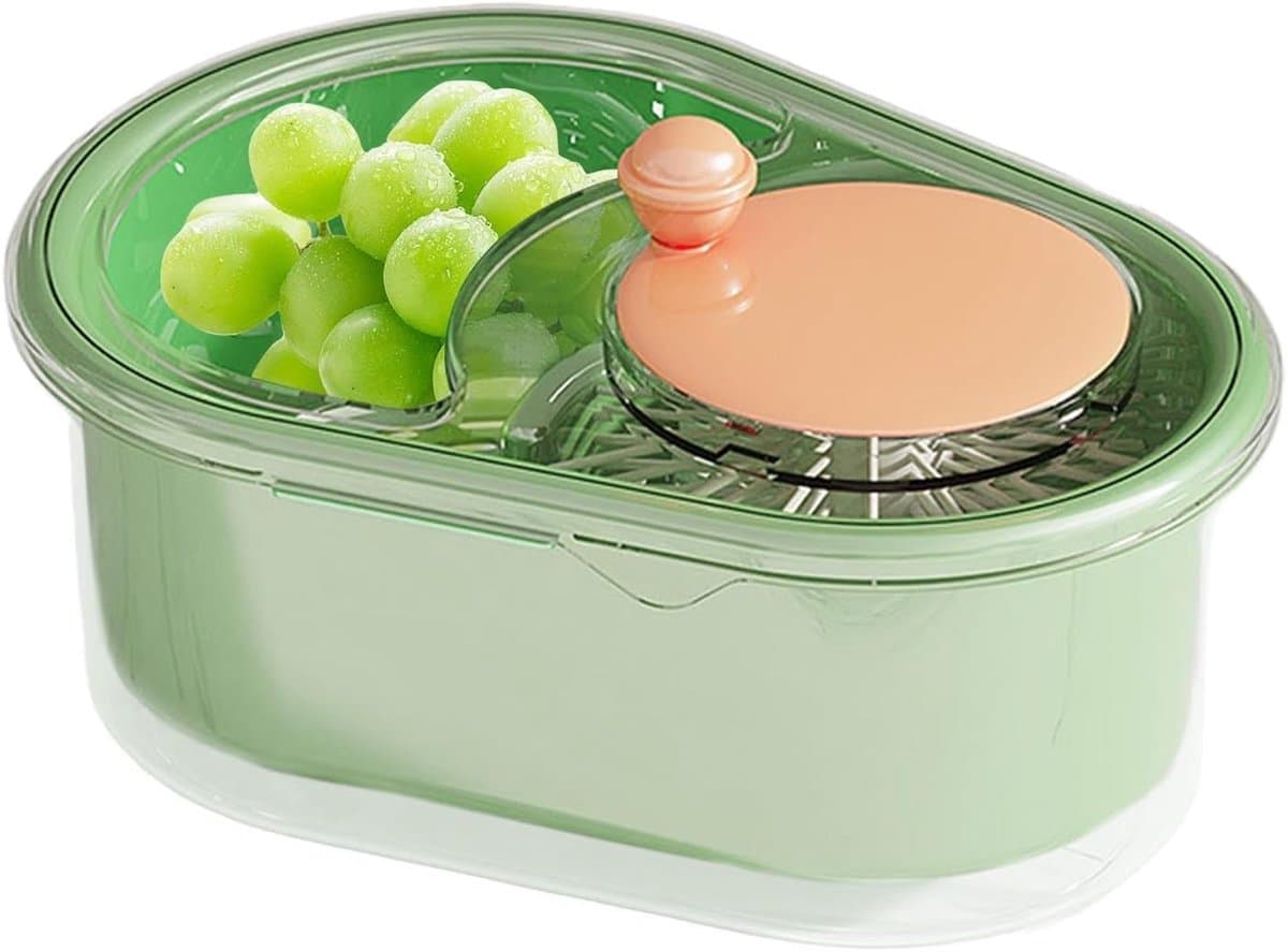 Groentewasser Kom - Fruitreiniger Slacentrifuge - Gezond Eten Bereiden - Eenvoudig en Snel - 32x24x14 cm - Wit — afbeelding 1