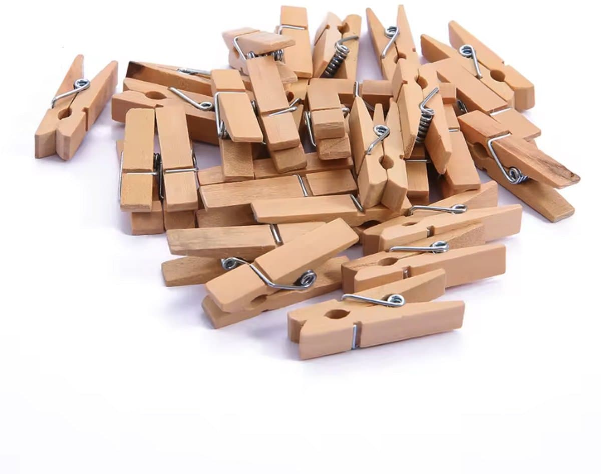 Mini wasknijpers - Houten wasknijpertjes - 4,5CM - Kaarten ophangen - Clips voor fotos - Wasknijper - Hout - 24 stuks - Leuke knijpers van hout - CHPN — afbeelding 1