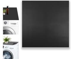 Zachte en op maat te snijden wasmachineafdekking 60 x 60 cm, antislip, universeel voor wasmachine en droger, zwart, ideaal voor badkamer en keuken