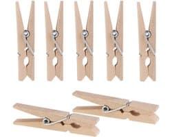 Houten Kledingknijpers - 100 Stuks Mini Decoratieve Knijpers voor Creatieve Klussen en Kledingopslag