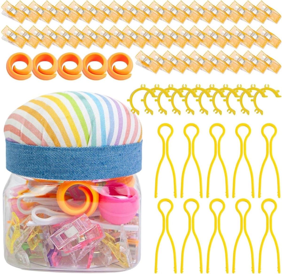 Naaiclips Set - Stoffen Clips - Stoffen Organiseren - Stofvriendelijke Grip - 76 Delig - Multicolor — afbeelding 1