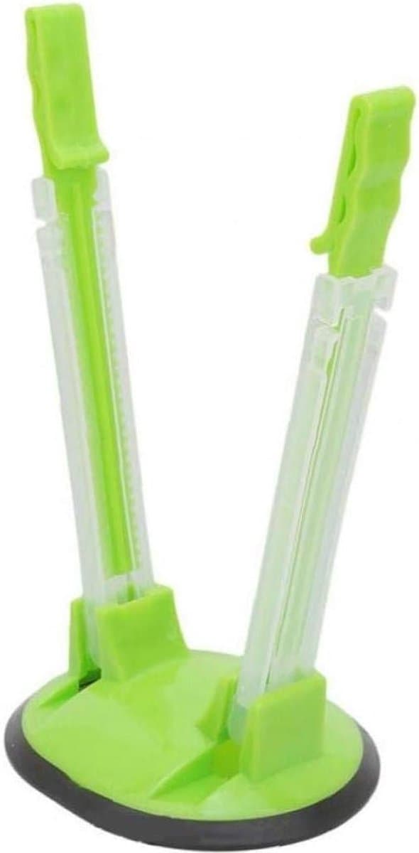 Handsfree Baggy Rack - Voedsel Opbergclip - Voedsel Voorbereiden - Verstelbare Clips - 18.5 cm - Groen — afbeelding 1