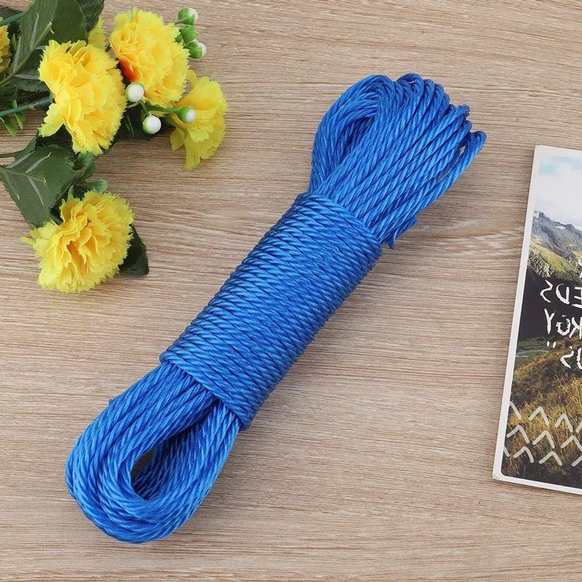 Nylon Waslijn - Touwkoord Drooglijn - Buiten Drogen - UV Bestendig - 20 Meter - Blauw — afbeelding 1