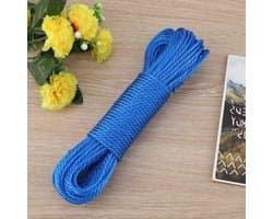 Nylon Waslijn - Touwkoord Drooglijn - Buiten Drogen - UV Bestendig - 20 Meter - Blauw