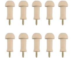 Dailygoods- Houten Shaker Peg - 10 Stuks - Duurzaam - Herbruikbaar - Voor Kleding/Hoezen - Ideaal voor Thuis/Office - Wandhaak