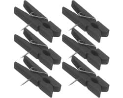 Houten Punaises - Papierklemmen Pinnen - Decoratief Bevestigen - Met Clips - 50 Stuks - Zwart