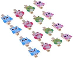 Uil Klemmen - Foto Clips - Decoratie Maken - Houten Materiaal - 40 Stuks - Willekeurig